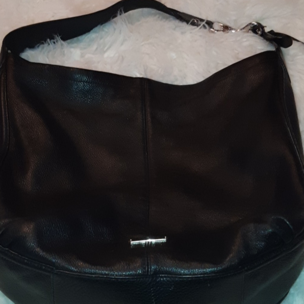 Black leather coach bag